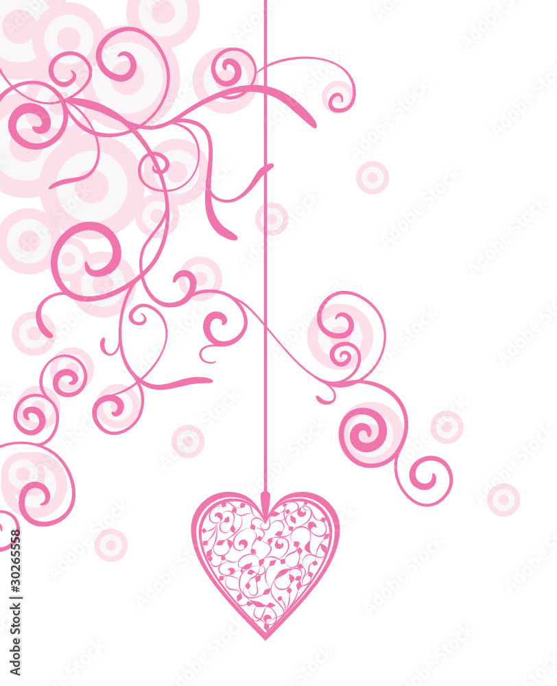 vector pink ornate heart
