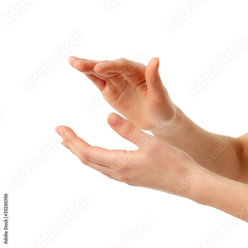 Obraz na plátně applause female hands isolated on white