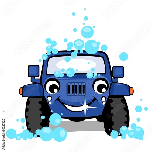 Off-road car on a carwash