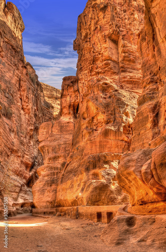 Siq Sandstone in Petra, Jordan. Unesco Site