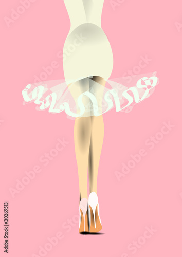 Balerina mit Absätzen