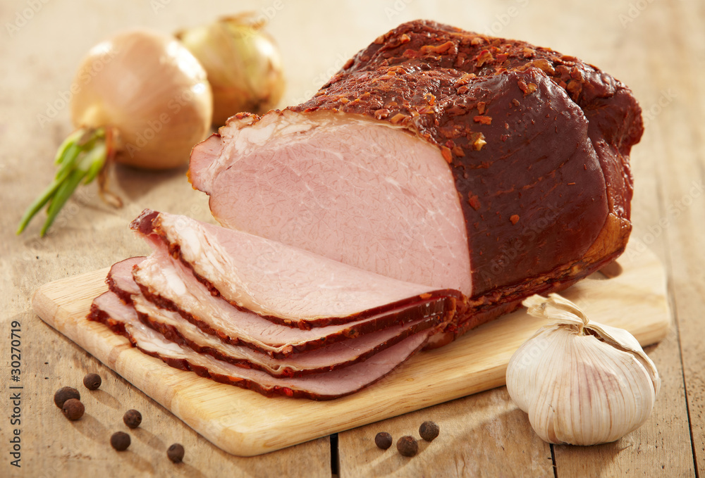 meat on wooden cutting board