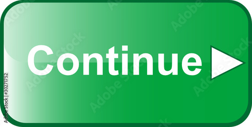 CONTINUE web internet Button isolated on white