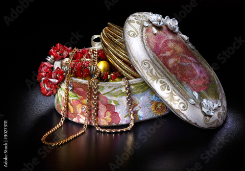 Jewellery box on black