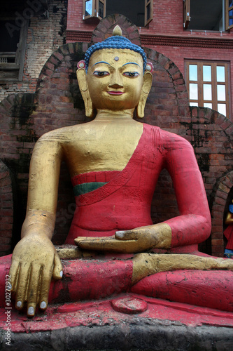 Statue of Buddha in Swayambhunath Temple, Kathmandu, Nepal