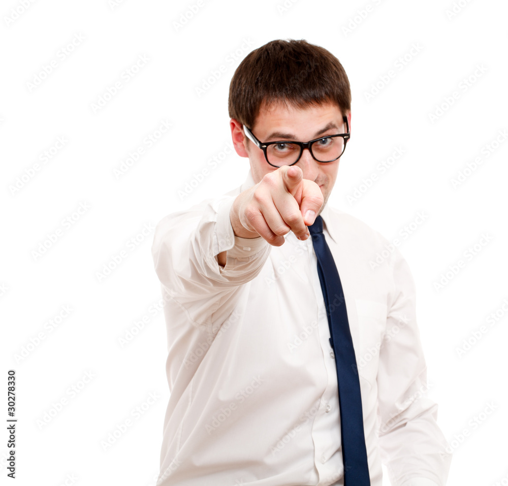 Young man pointing Young man pointing