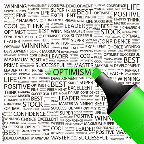 OPTIMISM. Highlighter over different association terms.