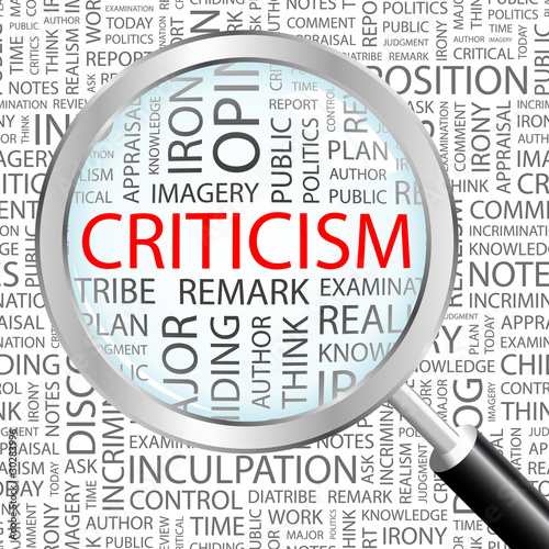 CRITICISM. Wordcloud vector illustration.