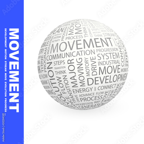 MOVEMENT. Wordcloud vector illustration.