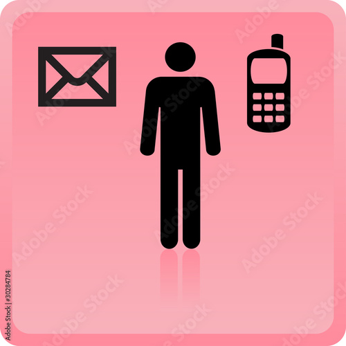 Icon of the man of means of information transfer on distance