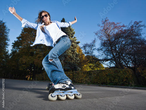 Fast rollerblading