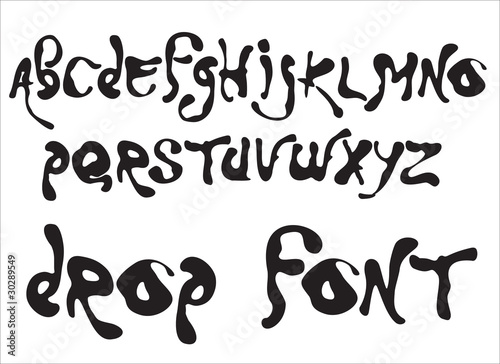 Vector drop alphabet