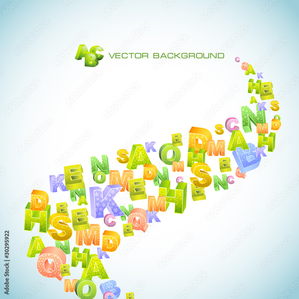 Fototapeta premium Abstract vector background with letter mix.