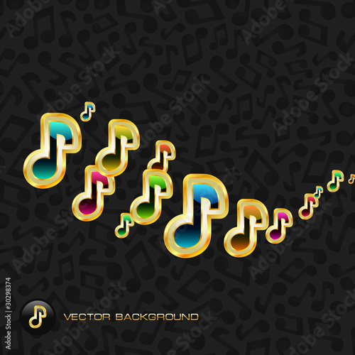Vector abstract background with note mix.