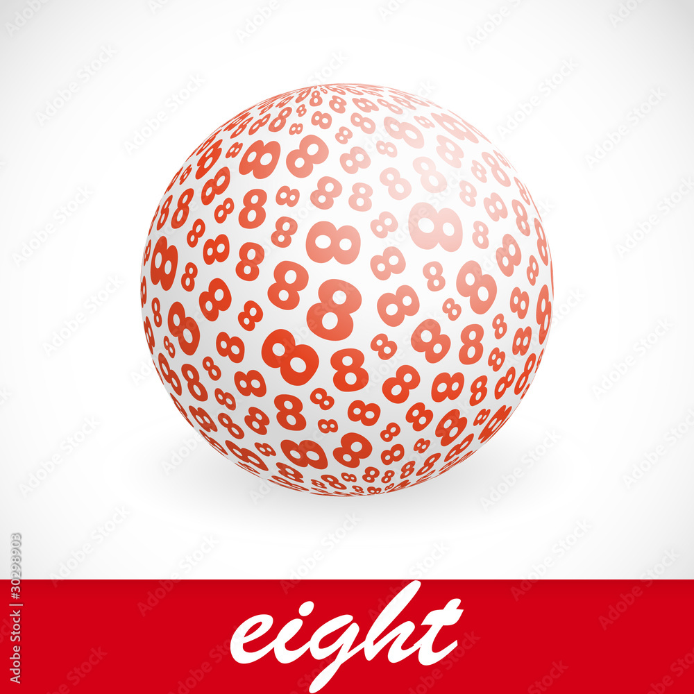EIGHT. Globe with number mix. Vector illustration. EIGHT. Globe with number mix. Vector illustration.