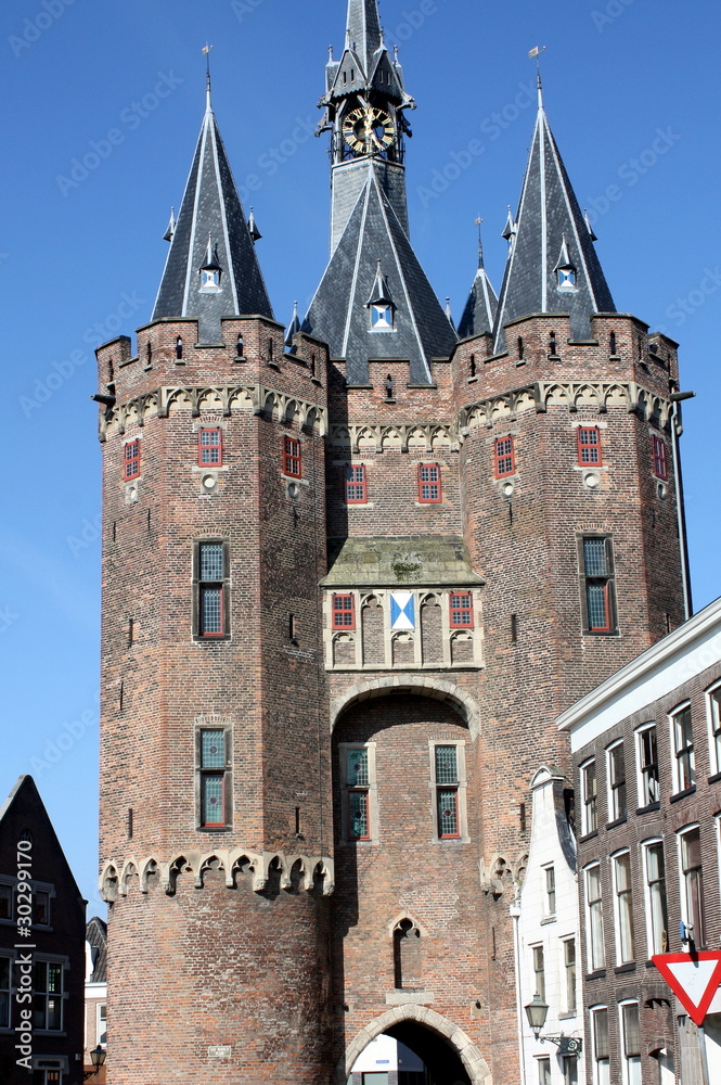 The towers of the Gate in Zwolle in the Netherlands