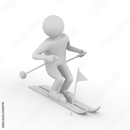 skier on white background. ...