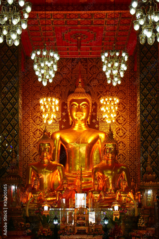 Buddha statue in church of Lampoon, north of Thailand