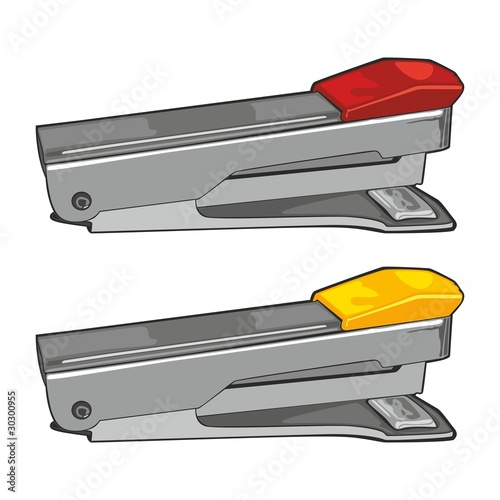 fully editable vector illustration of isolated stapler