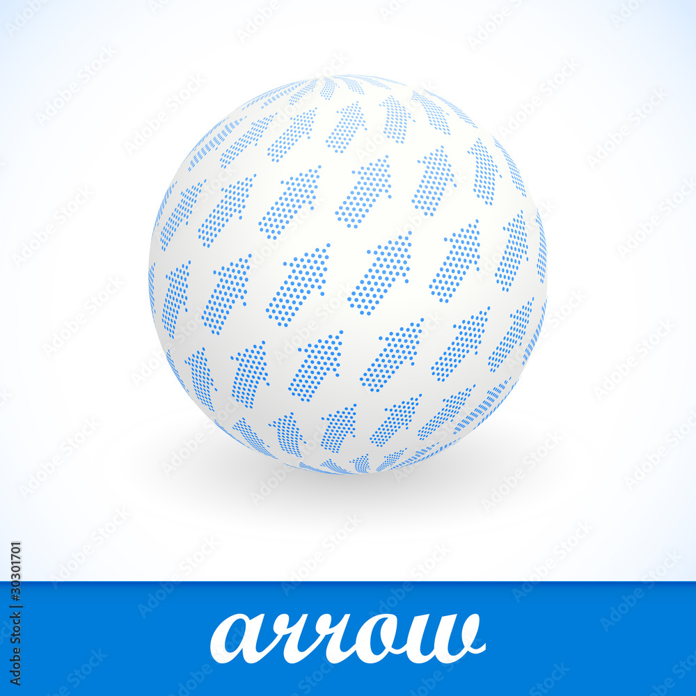 ARROW. Globe with arrow mix. Abstract illustration.