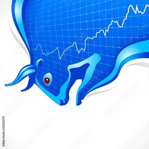 Bull frame. Business and finance symbol