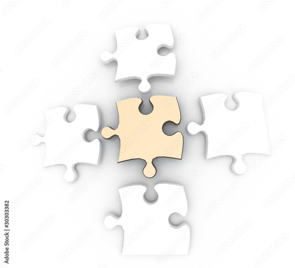 3d color puzzle. Conception of simple decision. 3d color puzzle. Conception of simple decision.
