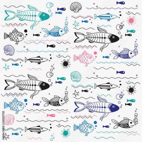 Texture de poissons dans l'eau, vecteur