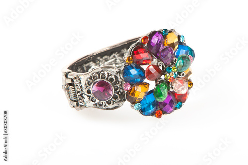 Bracelet with color stones isolated on white (3)