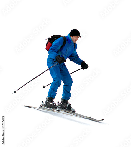 Skier man in mountains