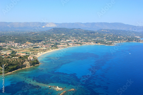 Aerial view on Zakynthos Greece photo