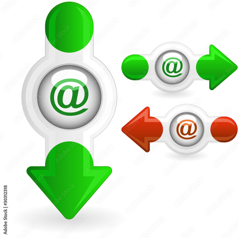 E-mail icon set for web. E-mail icon set for web.
