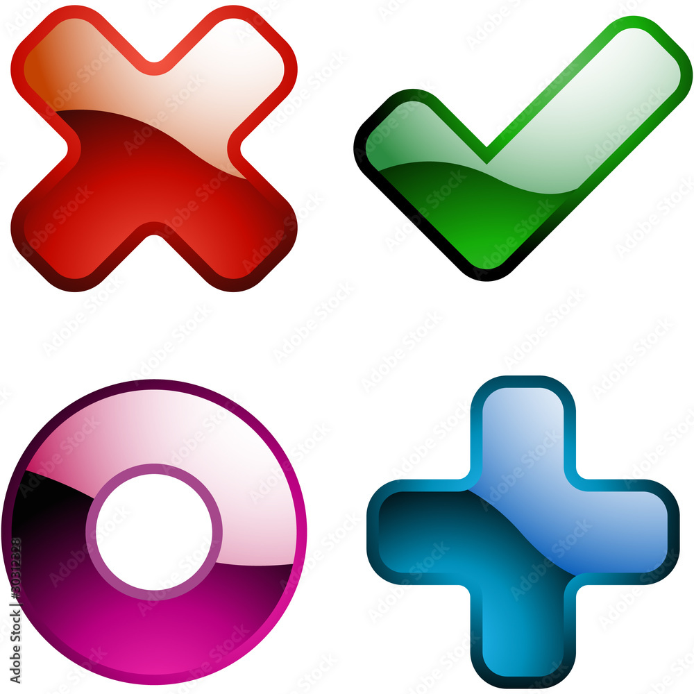 Yes and No. Icon set. Yes and No. Icon set.