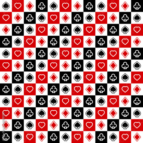 Seamless background with card suits.
