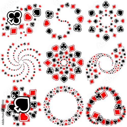 Abstract background with card suits. Vector illustration.