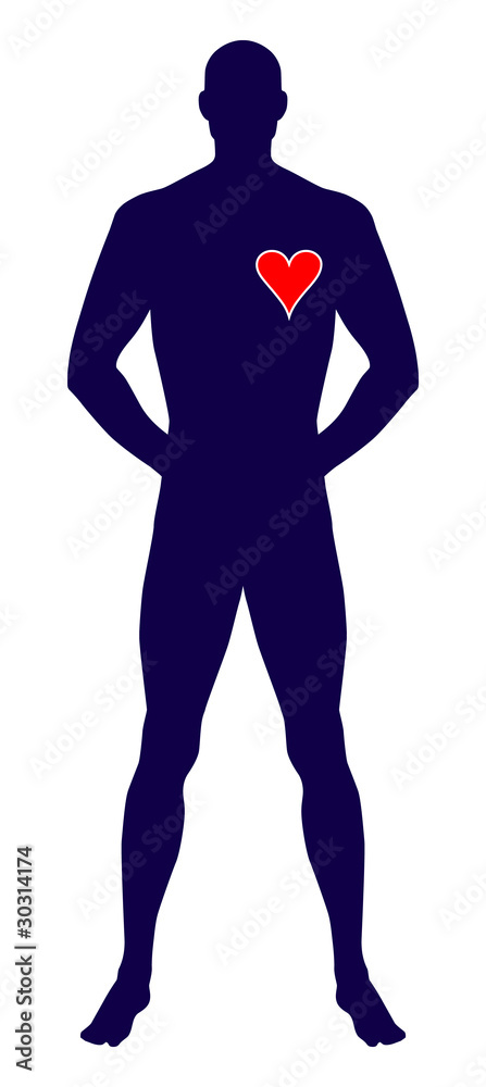 Standing man with heart Standing man with heart