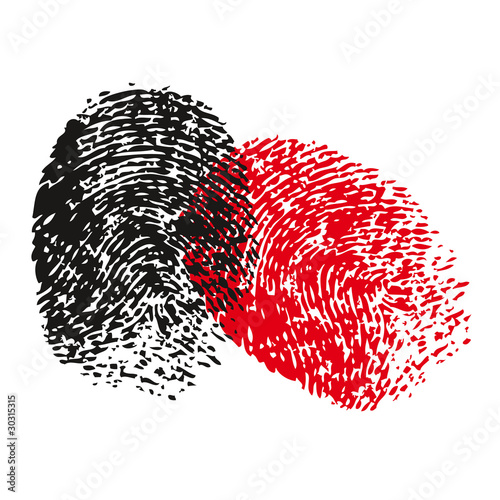 Fingerprint vector red black illustration vector