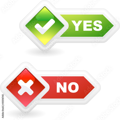 Yes and No. Vector beautiful icon set.