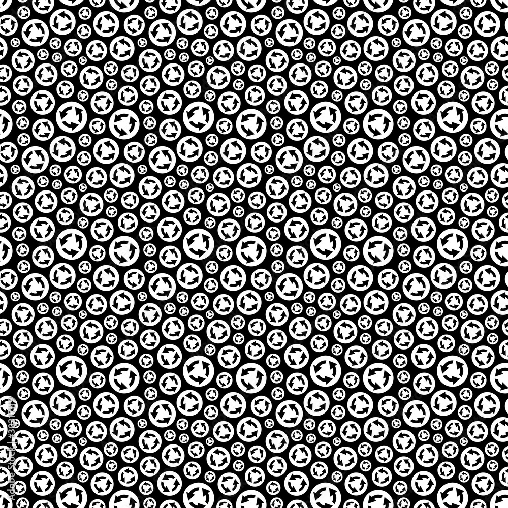 Seamless pattern with recycle arrows Seamless pattern with recycle arrows