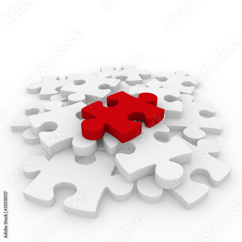 3d puzzle red white