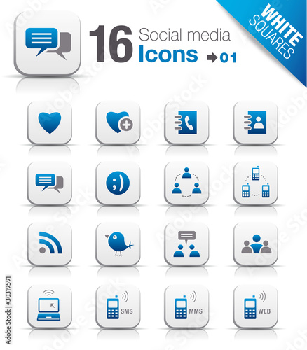 White Squares - Social media icons 01