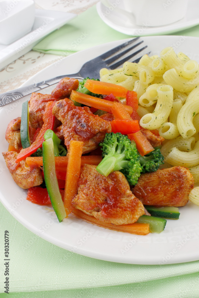 Pasta with chicken and vegetables Pasta with chicken and vegetables