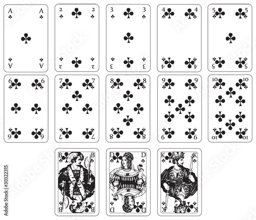 Spielkarten kreuz alle