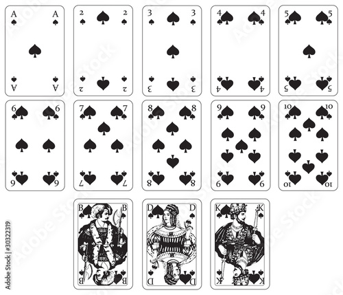 Spielkarten pik alle