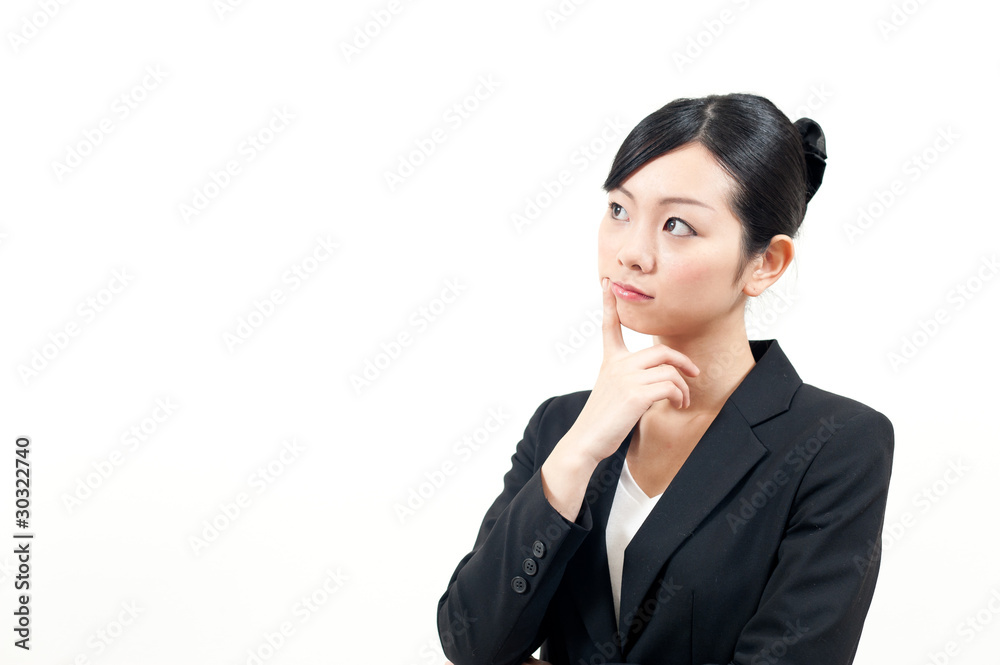 a portrait of beautiful businesswoman thinking a portrait of beautiful businesswoman thinking