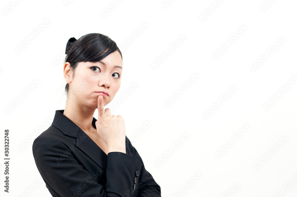 a portrait of beautiful businesswoman thinking a portrait of beautiful businesswoman thinking