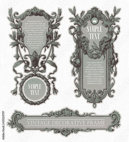 Vintage engraved decorative ornate vector frames