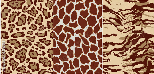 wild animals skins, seamless vector pattern