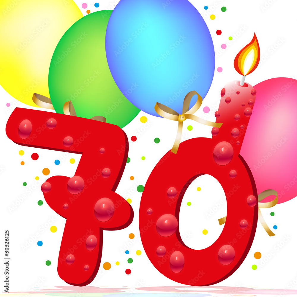 geburtstagskarte siebzig Stock Vector Adobe Stock
