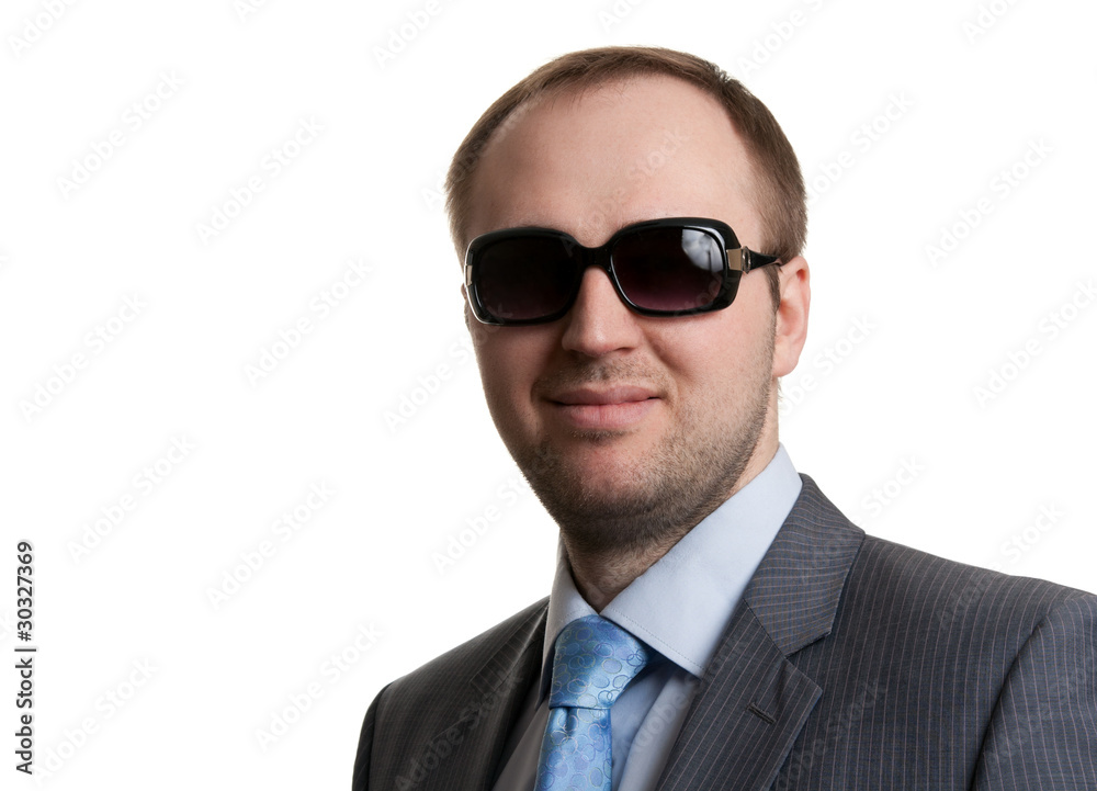 portrait of an unshaven businessman