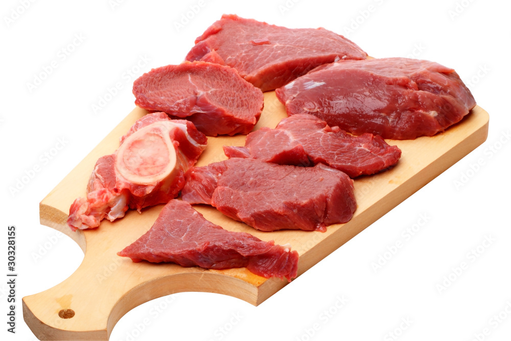 Beef on a cutting board
